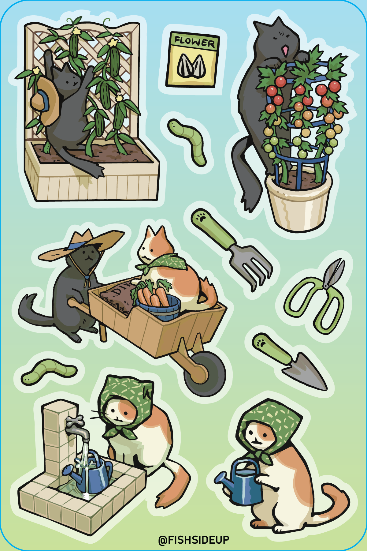 Vegetable Gardening Sticker Sheet