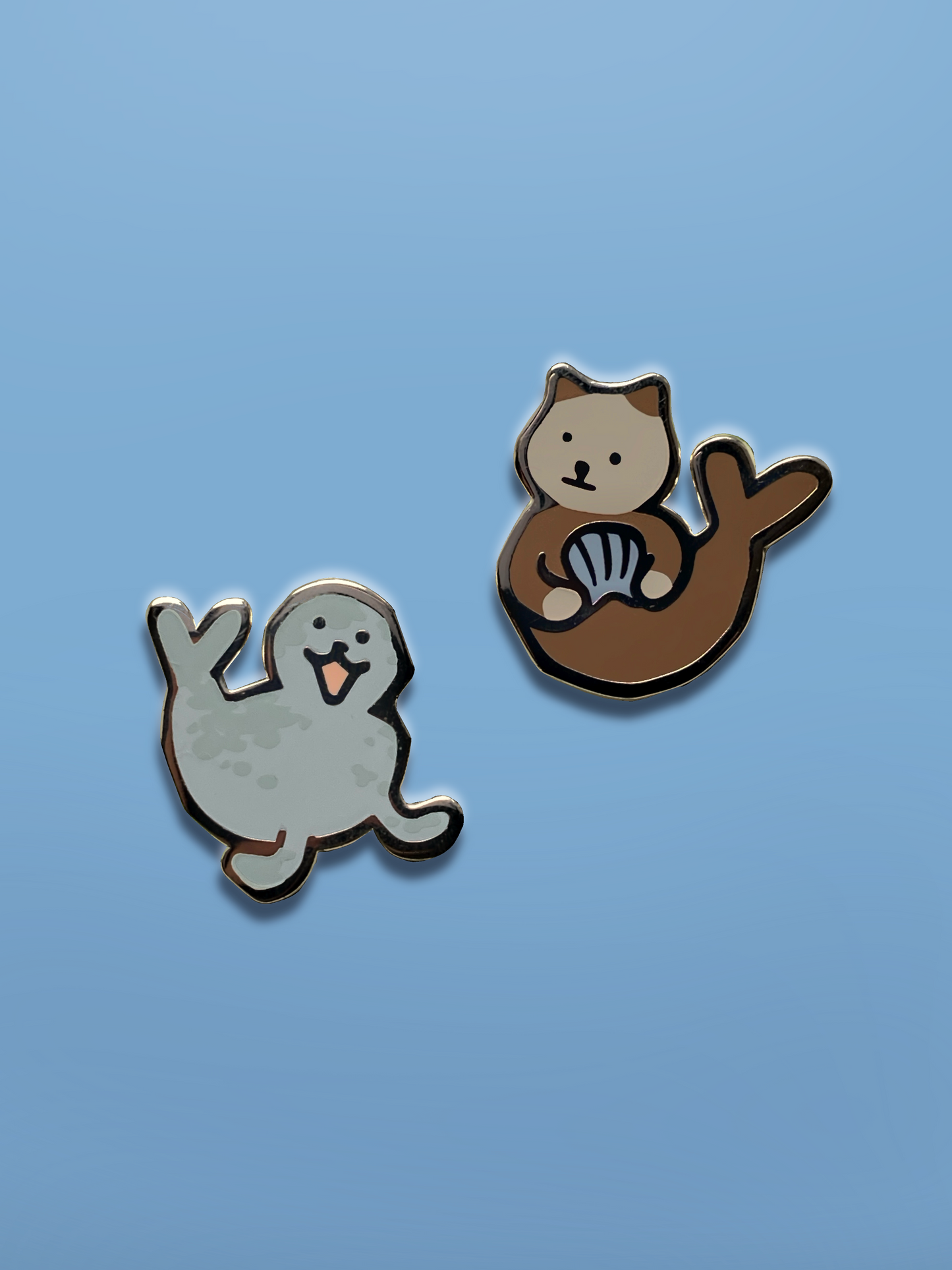 Seal + Otter Mini Enamel Pins Set