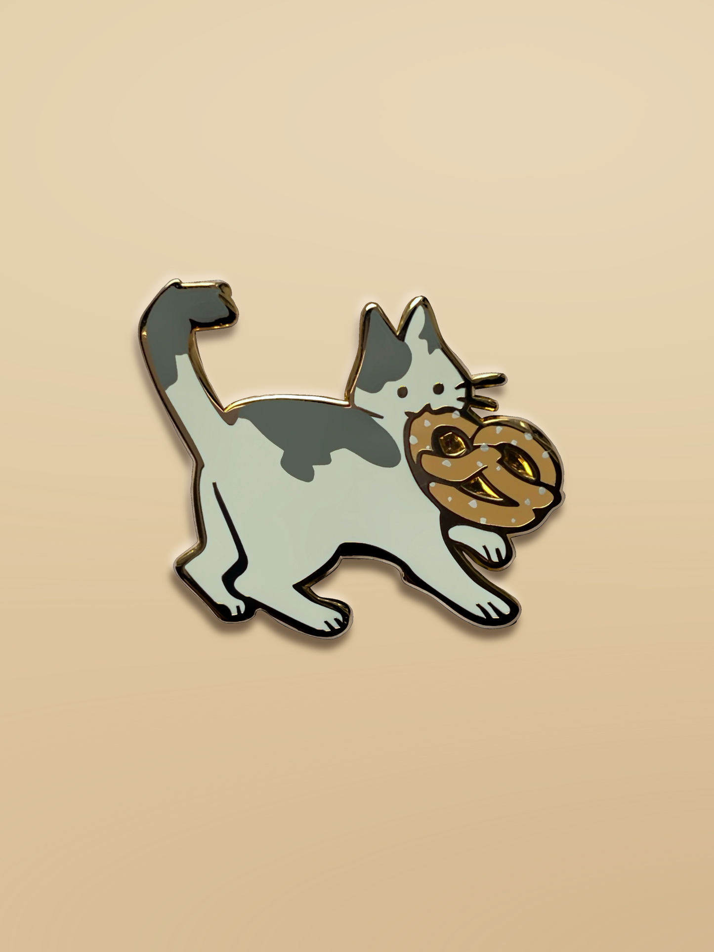 Pretzel Cat Enamel Pin
