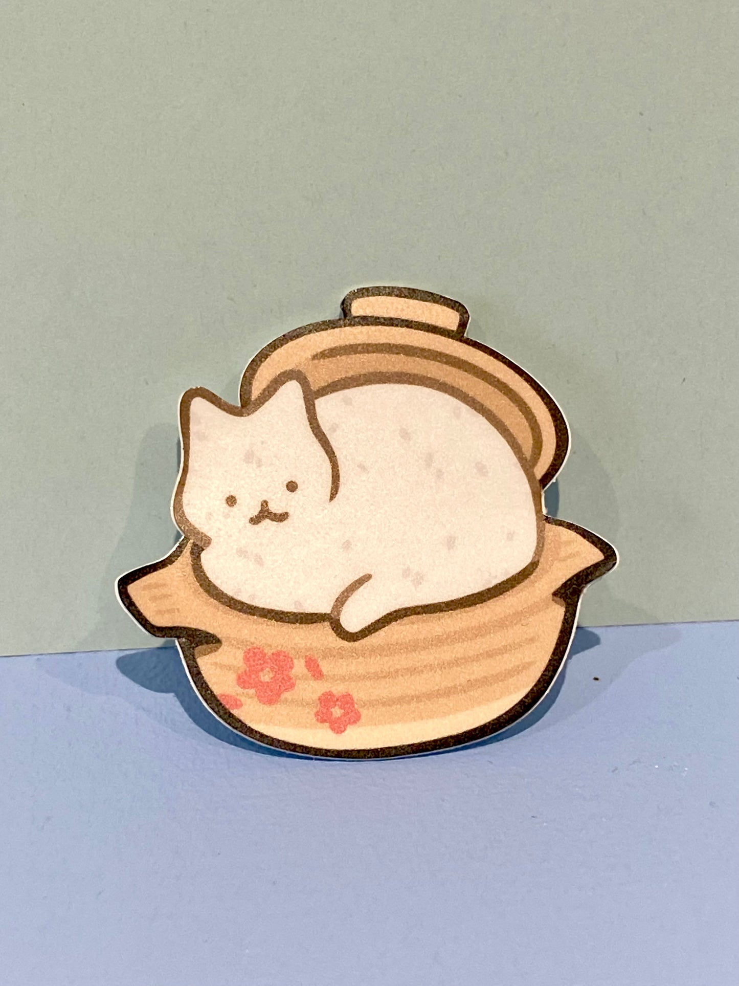 Clay Pot Rice Cat Sticker