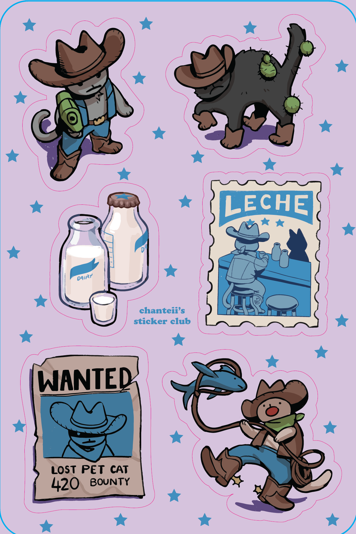 Cowboy Cat Sticker Sheet