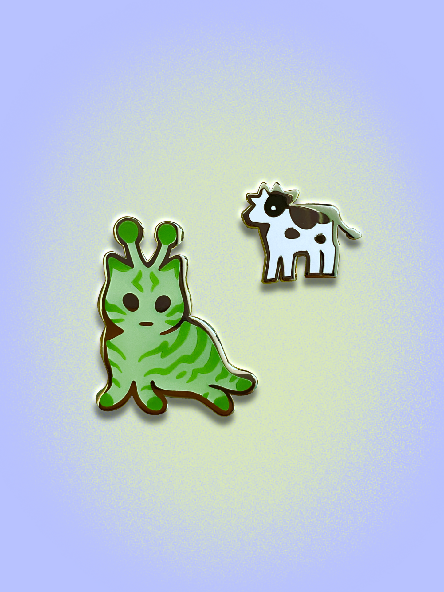 Alien + Cow Mini Pins Set