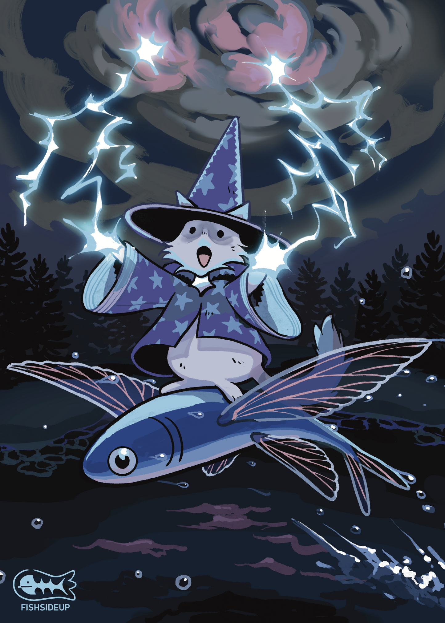 Seafaring Wizard Postcard Print