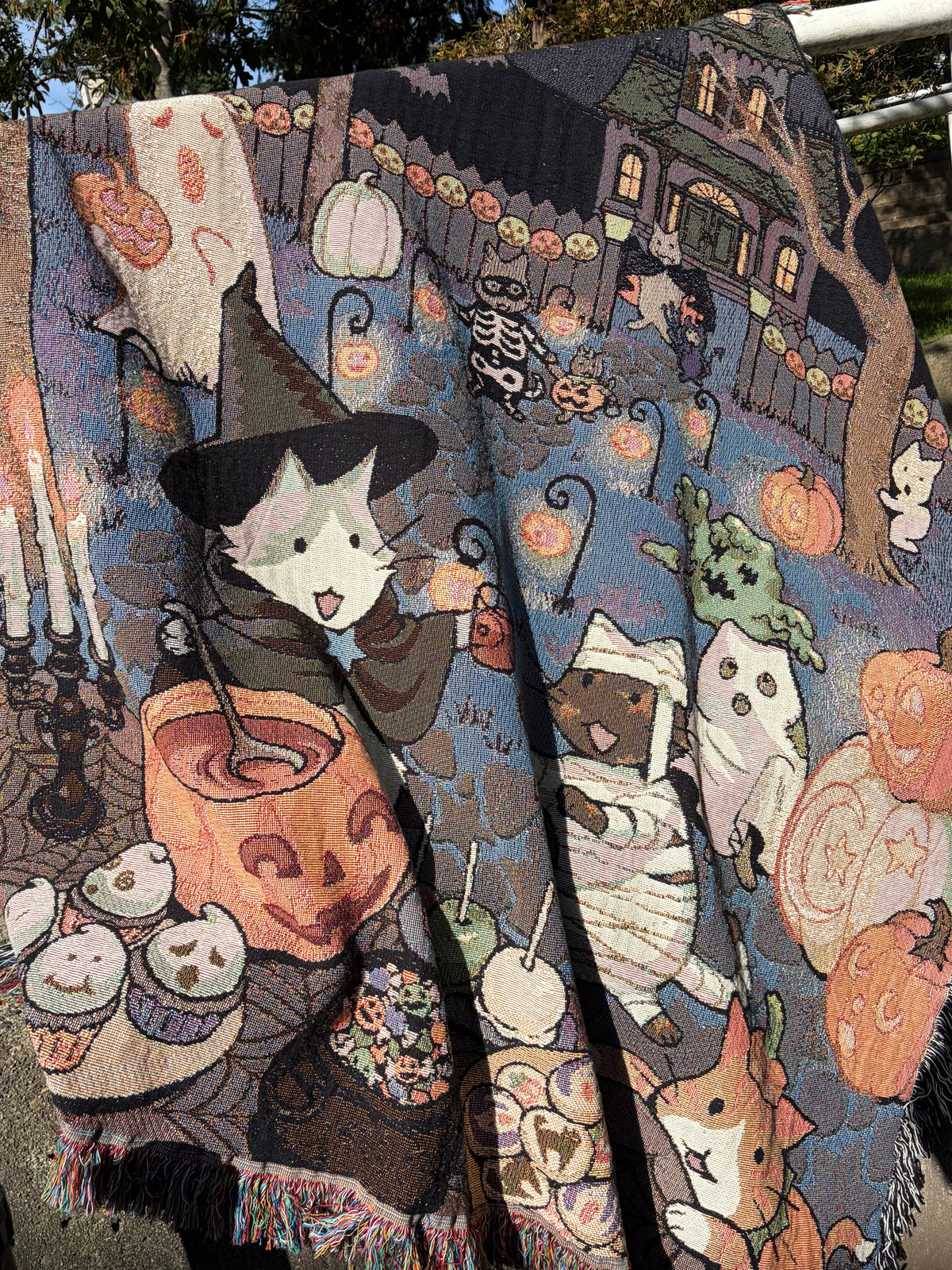 Halloween Tapestry Woven Blanket