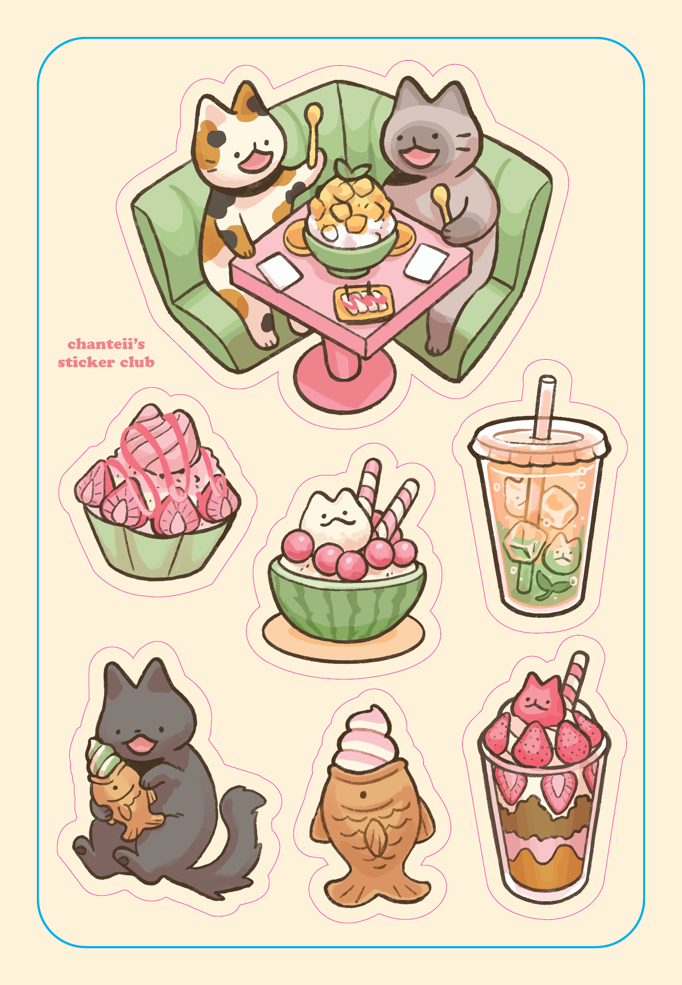 Bingsu Cat Stickers