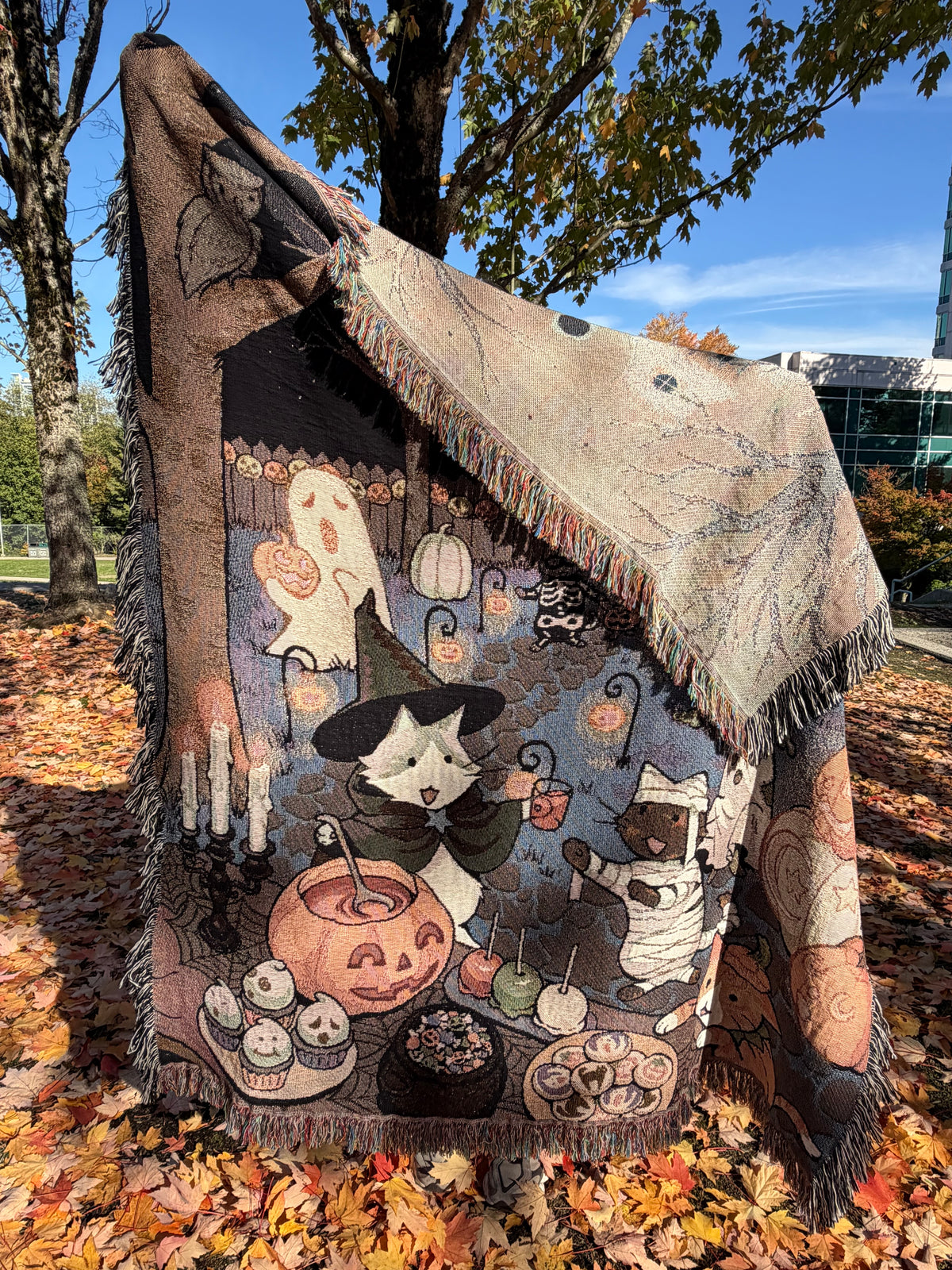 Halloween Tapestry Woven Blanket