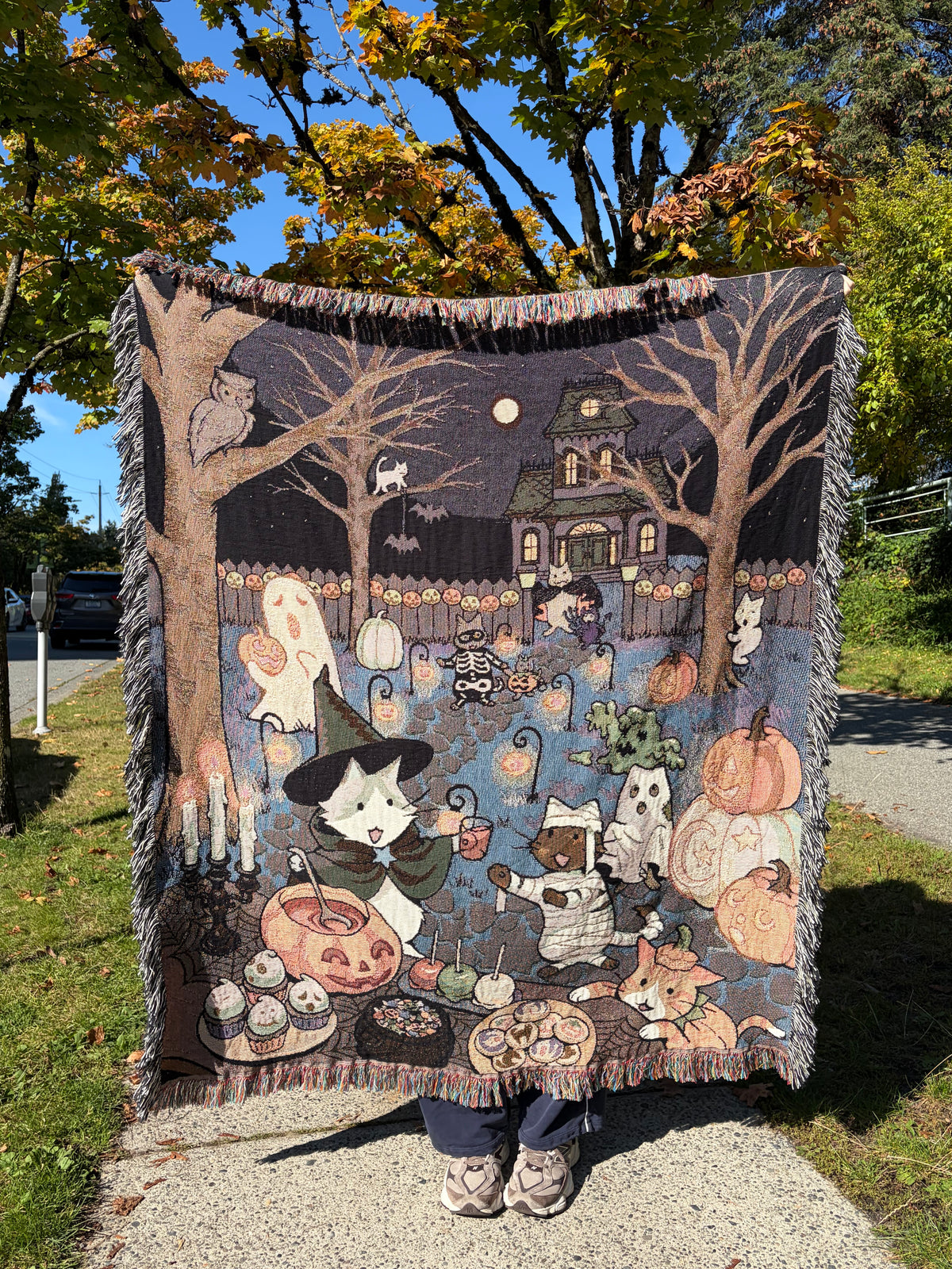 Halloween Tapestry Woven Blanket