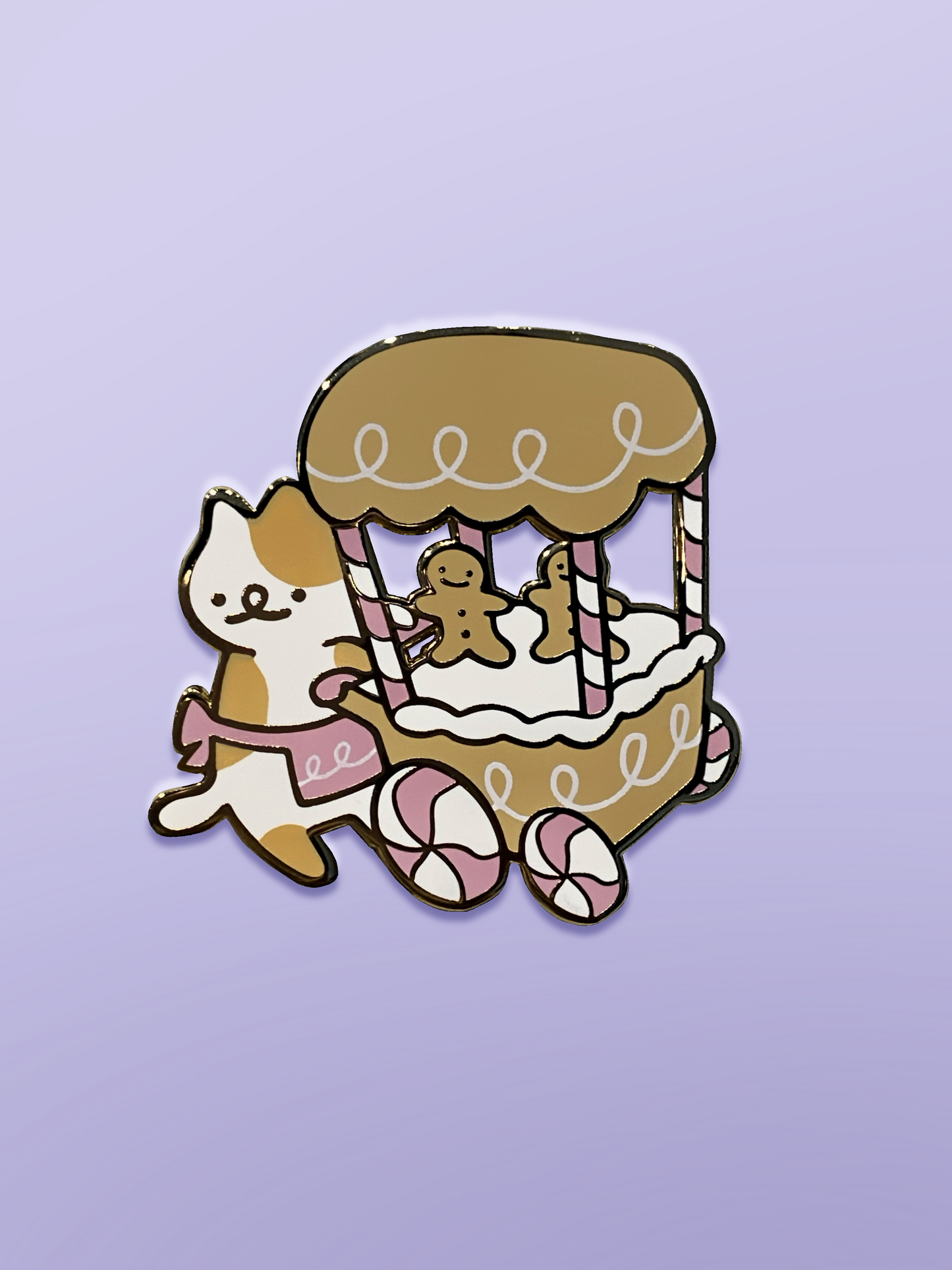 Gingerbread Cart Enamel Pin