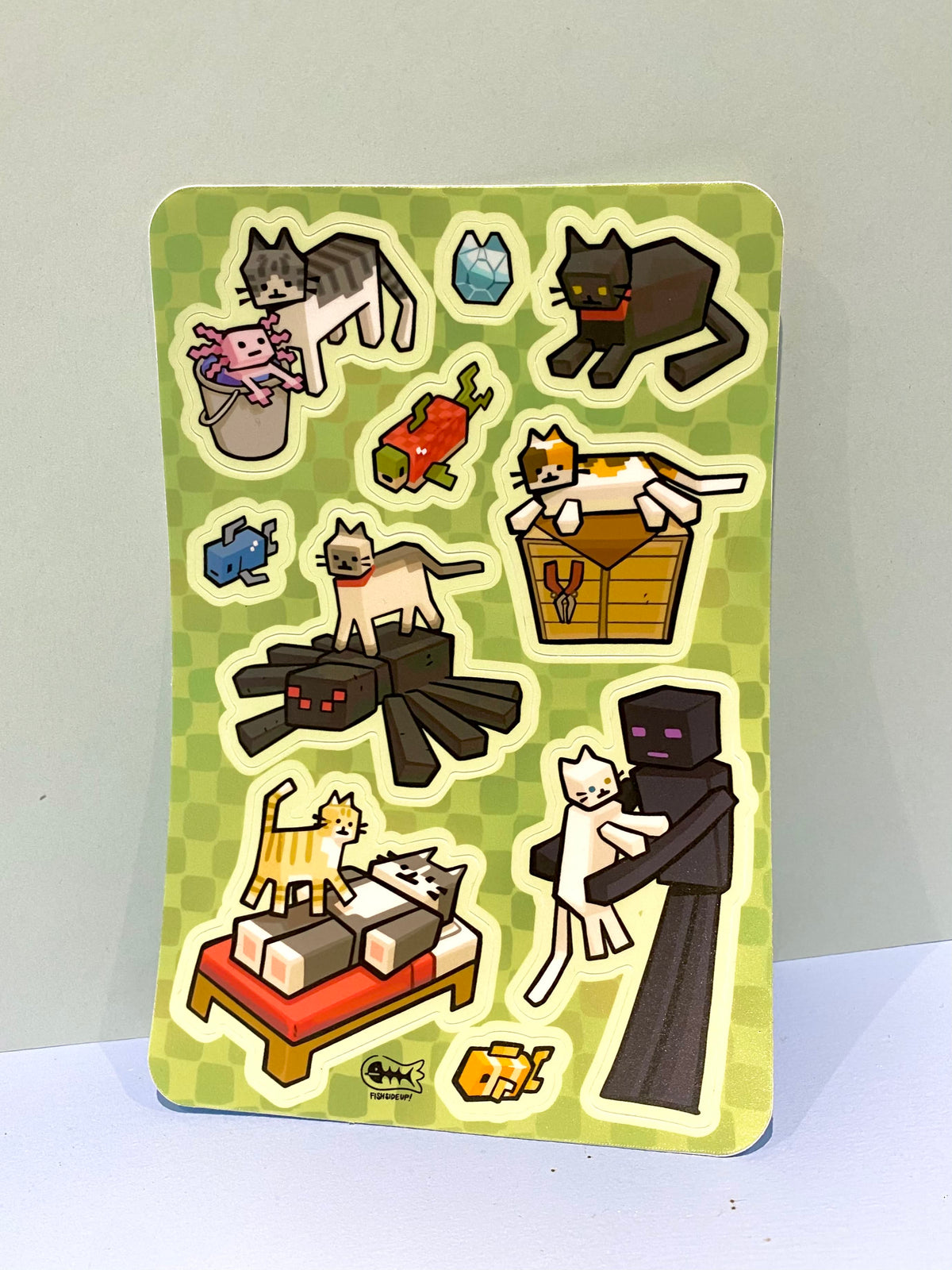 Mine Raft Sticker Minecraft Sticker Sheet – Fish Side Up