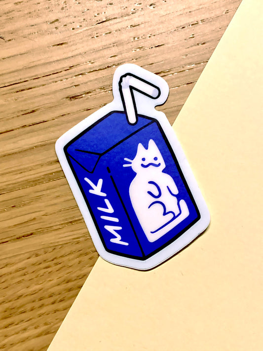 Milk Box Cat Sticker