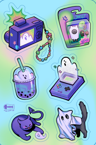Gaming Ghost Stickers Sheet