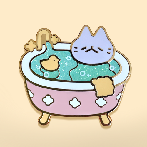 Bathtime Kitten Enamel Pin