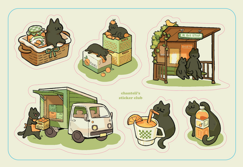 Shop Orange Cats Stickers