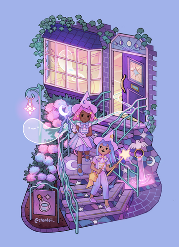 Moon Stairs Potion Shop Print