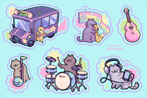 Music Cats Stickers