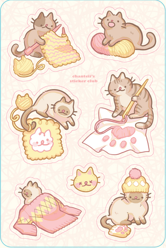 Kitten Knitten Stickers