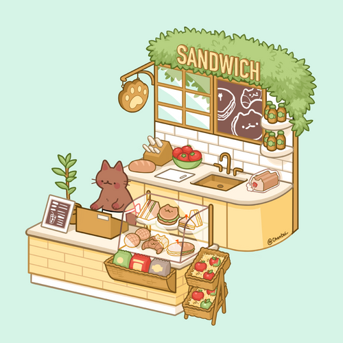 Sandwich Shop Print & Stickers