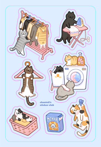 Laundry Cats Stickers