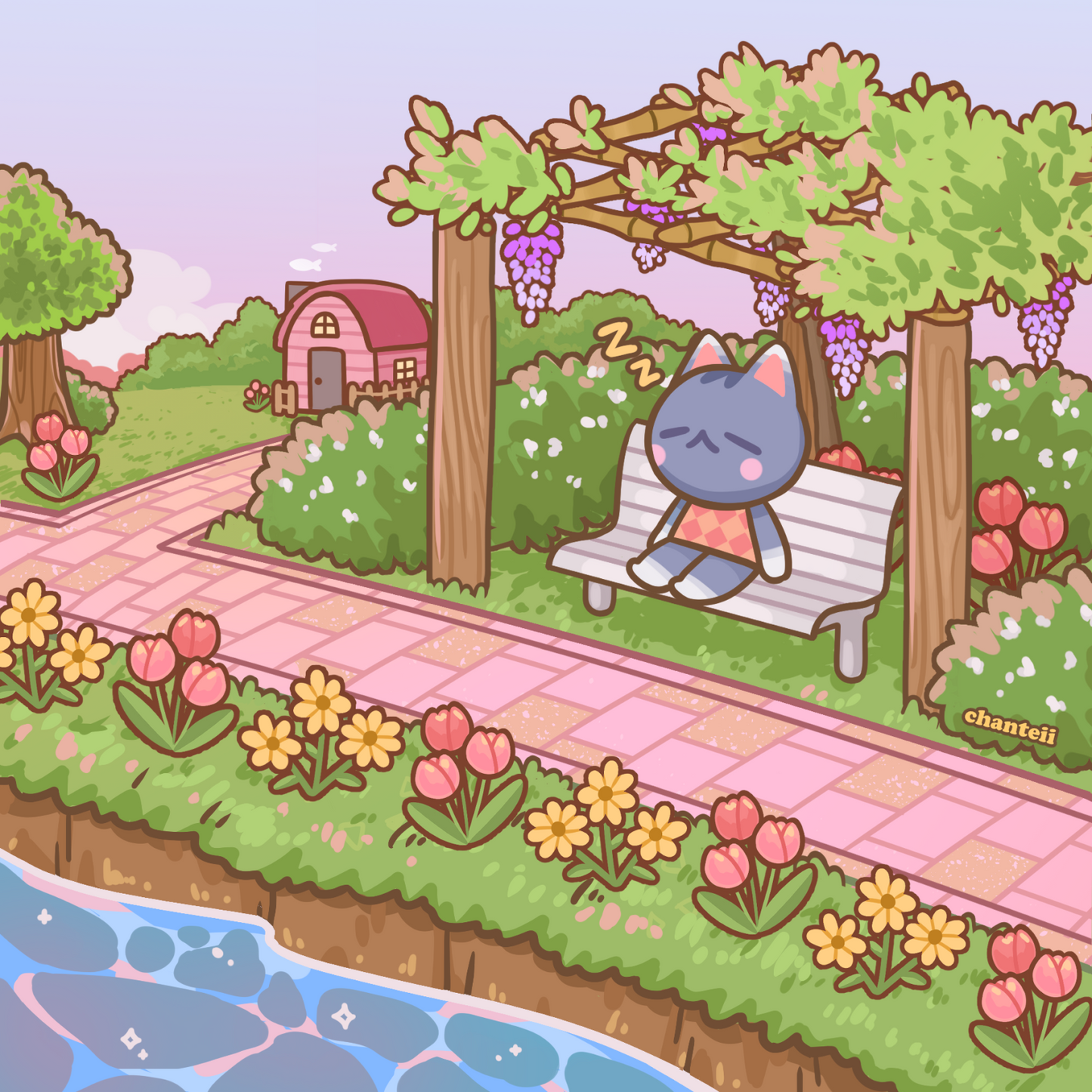 Wisteria Evening Animal Crossing Print